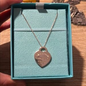 Tiffany & Co. Silver Tag Necklace with Delicate Chain
